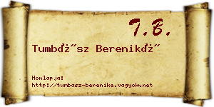 Tumbász Bereniké névjegykártya